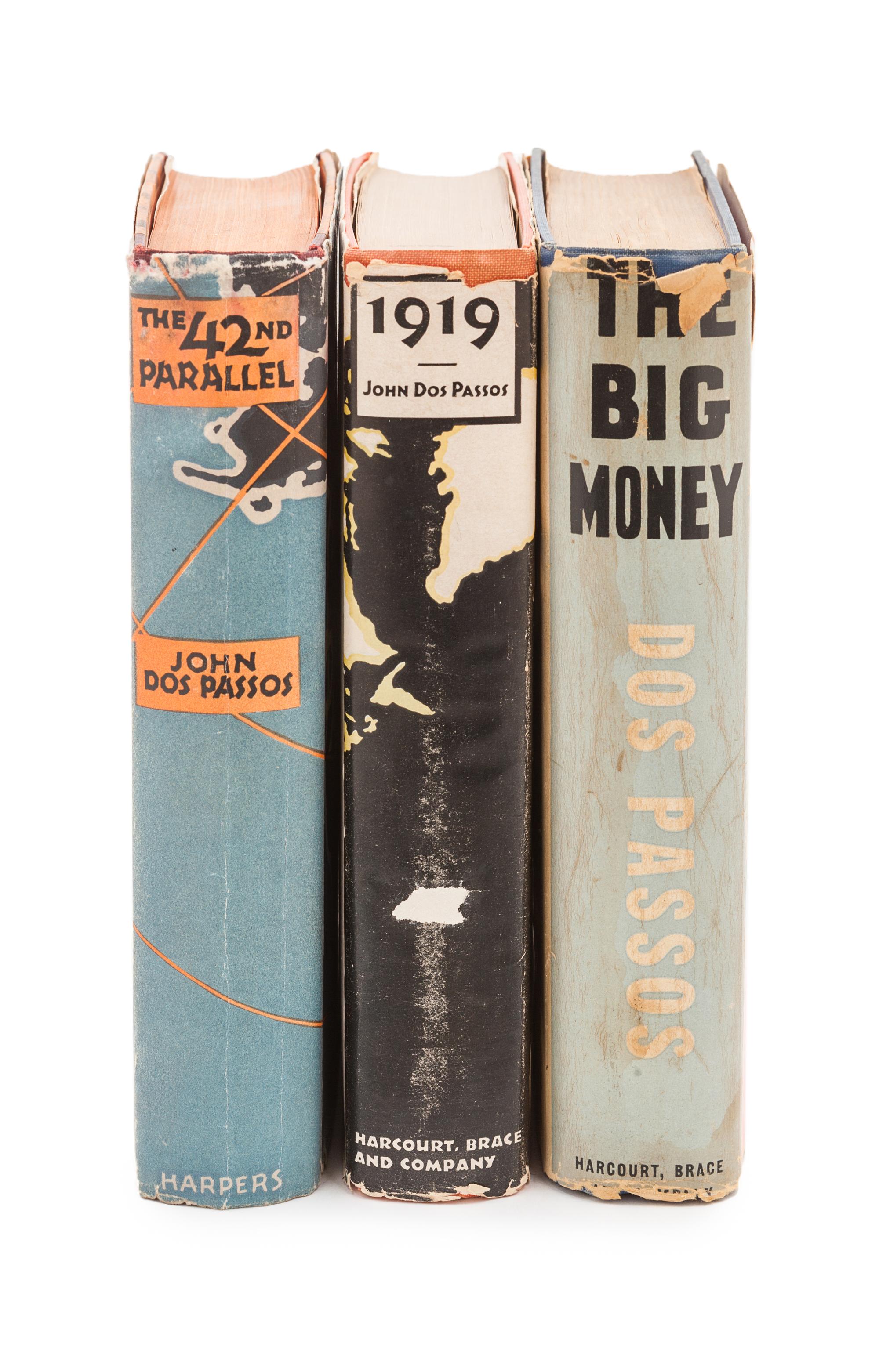 DOS PASSOS, John (1896-1970). A set of FIRST EDITIONS of Dos Passos's U.S.A. trilogy, comprising: