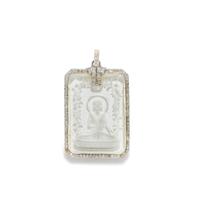 ART DECO, ROCK CRYSTAL AND DIAMOND PENDANT
