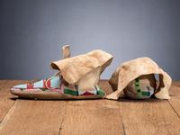 Crow Beaded Hide Hightop Moccasins