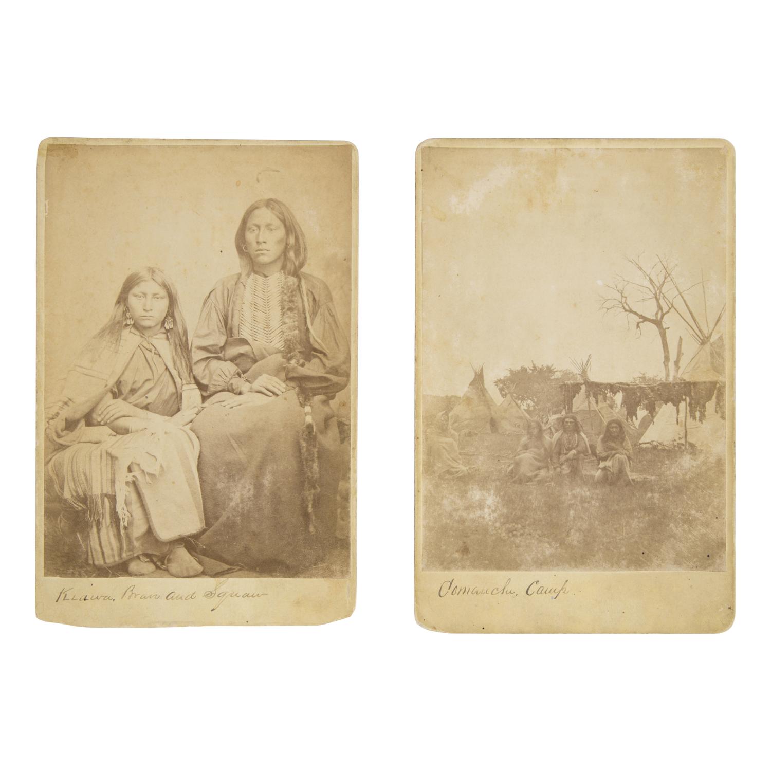 Soule, William S. (1836-1908). A pair of cabinet cards of Cheyenne and Kiowa Indians at Fort Sill