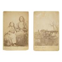 Soule, William S. (1836-1908). A pair of cabinet cards of Cheyenne and Kiowa Indians at Fort Sill