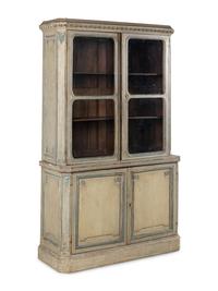 A Continental Painted Step-Back Bookcase