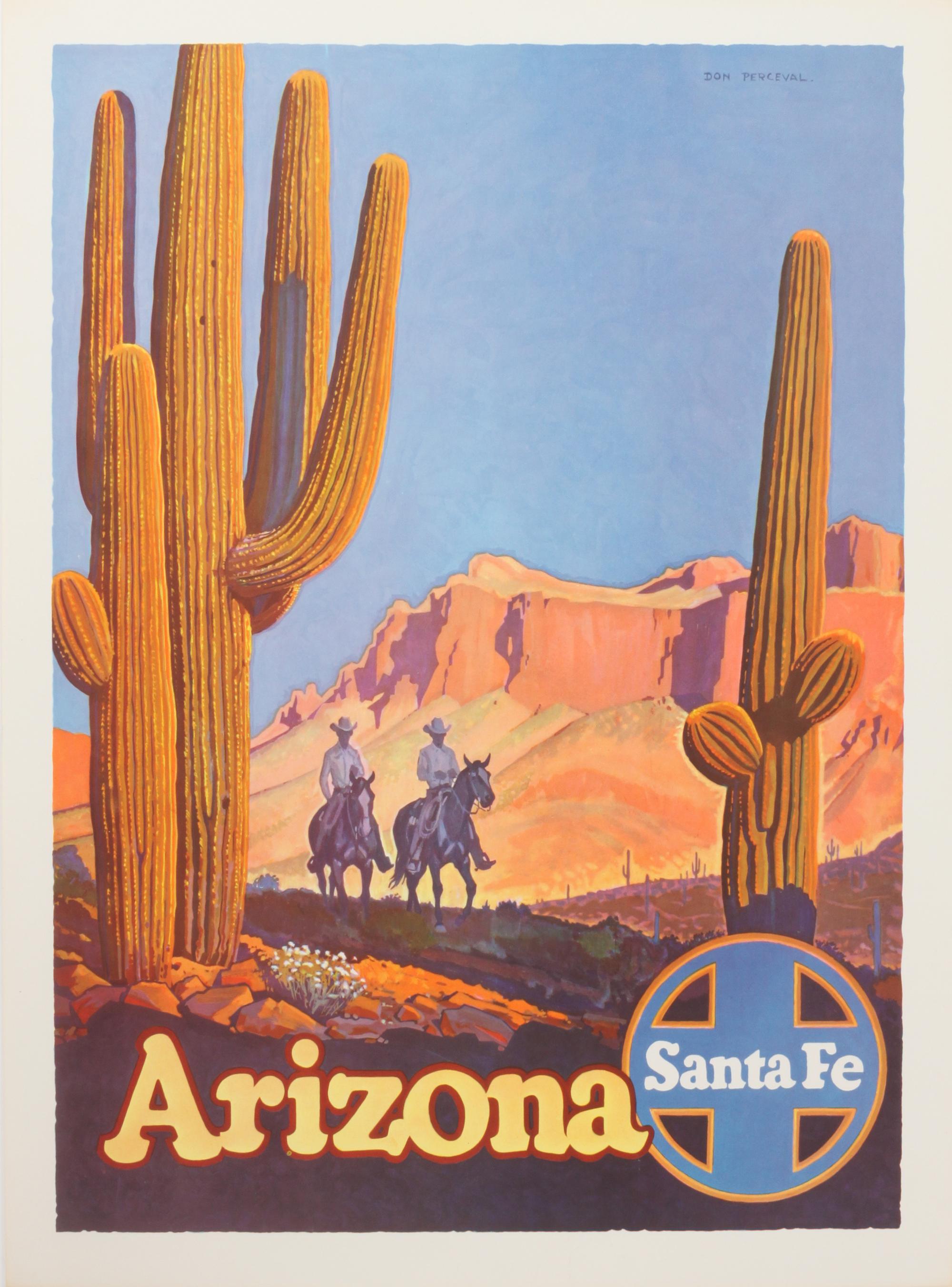 Four Santa Fe Railway Travel Posters Each 24 x 18 inches.