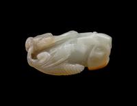 Three Chinese Jade and Glass Carvings of Animals