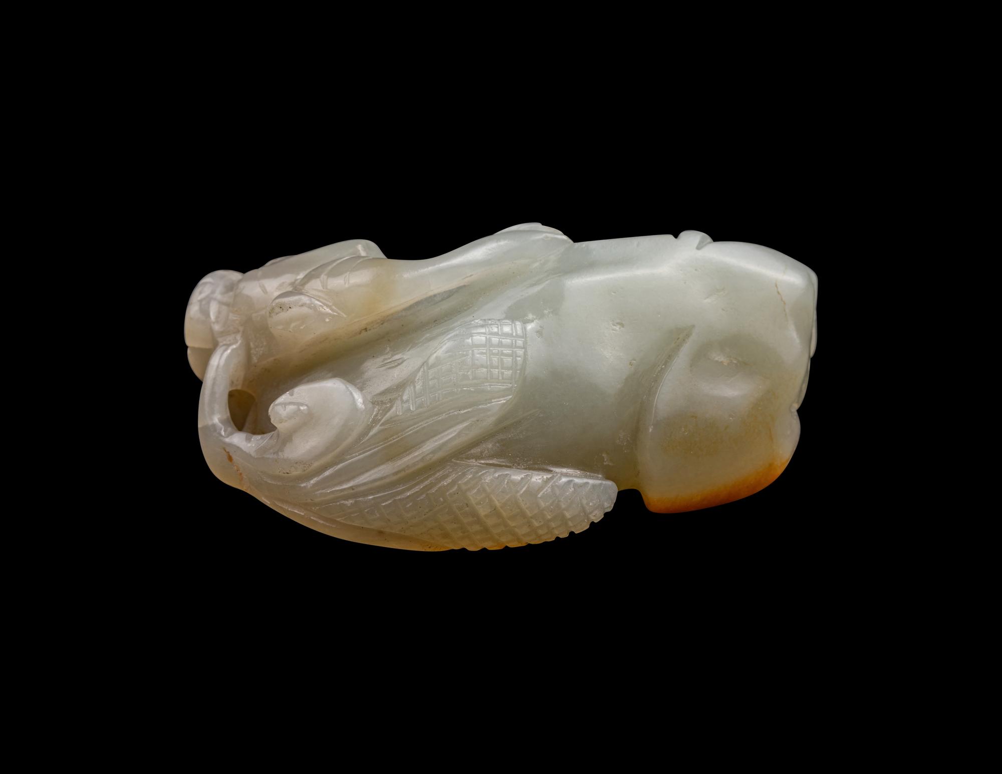 Three Chinese Jade and Glass Carvings of Animals