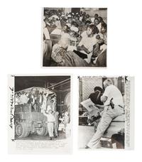 [CIVIL RIGHTS]. A group of 3 press photographs documenting the aftermath of a riot protesting a rally held in support of the Freedom Riders at the First Baptist Church in Montgomery, AL. May 1961.