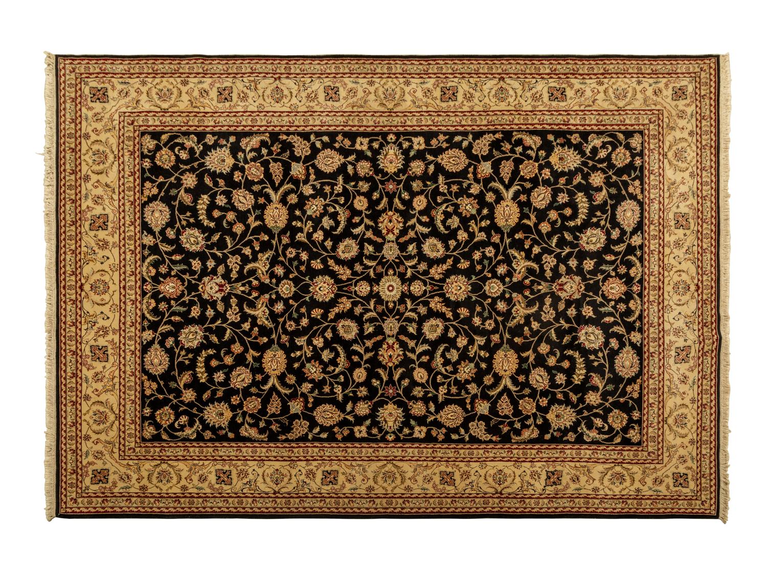 An Indian Kashan Design Wool Rug — 20TH CENTURY