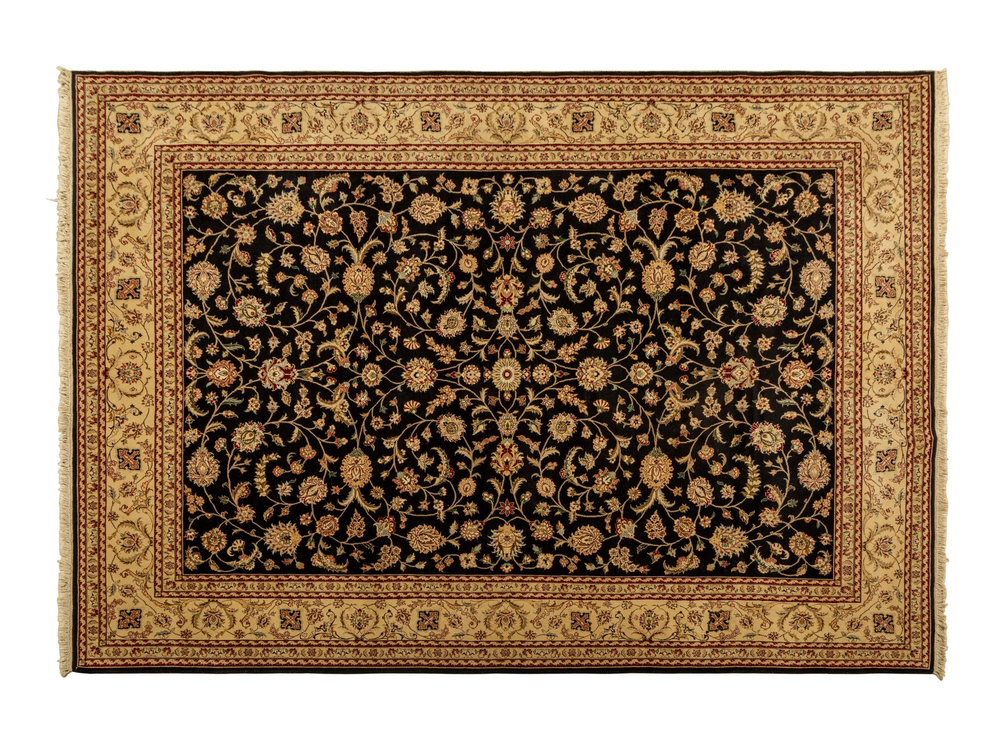 An Indian Kashan Design Wool Rug — 20TH CENTURY