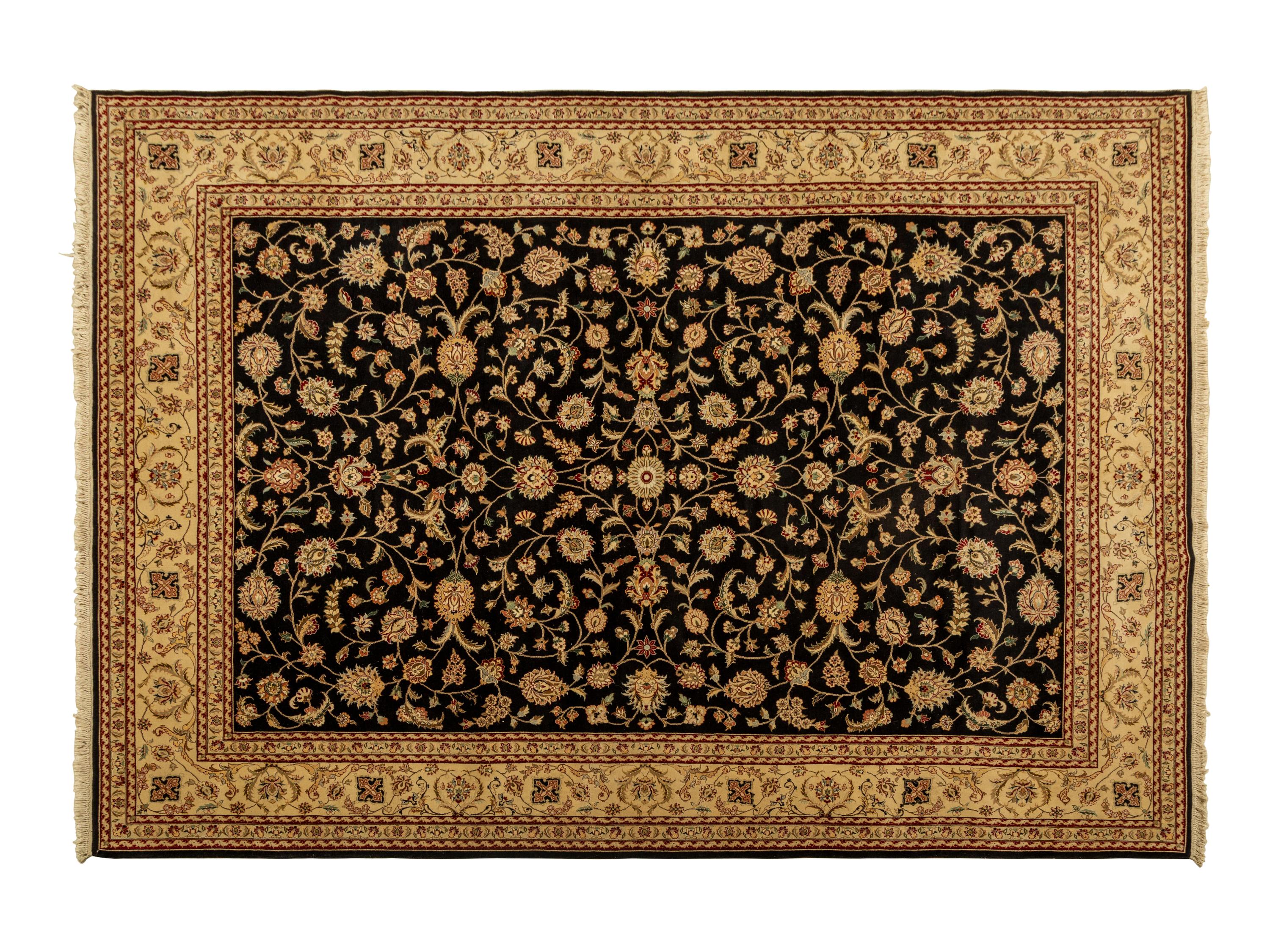 An Indian Kashan Design Wool Rug — 20TH CENTURY
