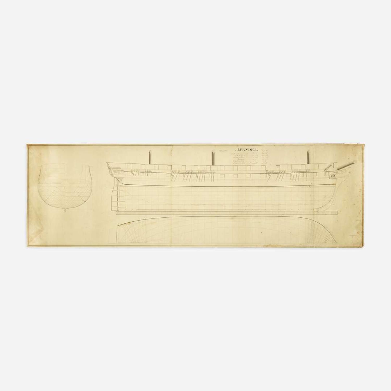 Two carved and painted half hull ship models late 19th/early 20th century