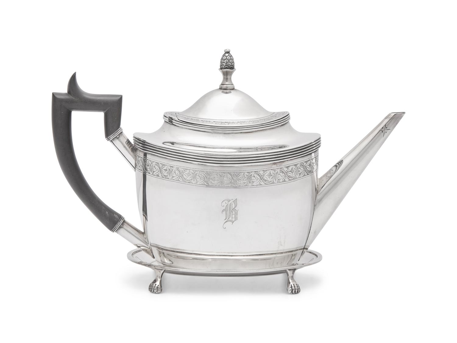 An American Silver Teapot and Stand