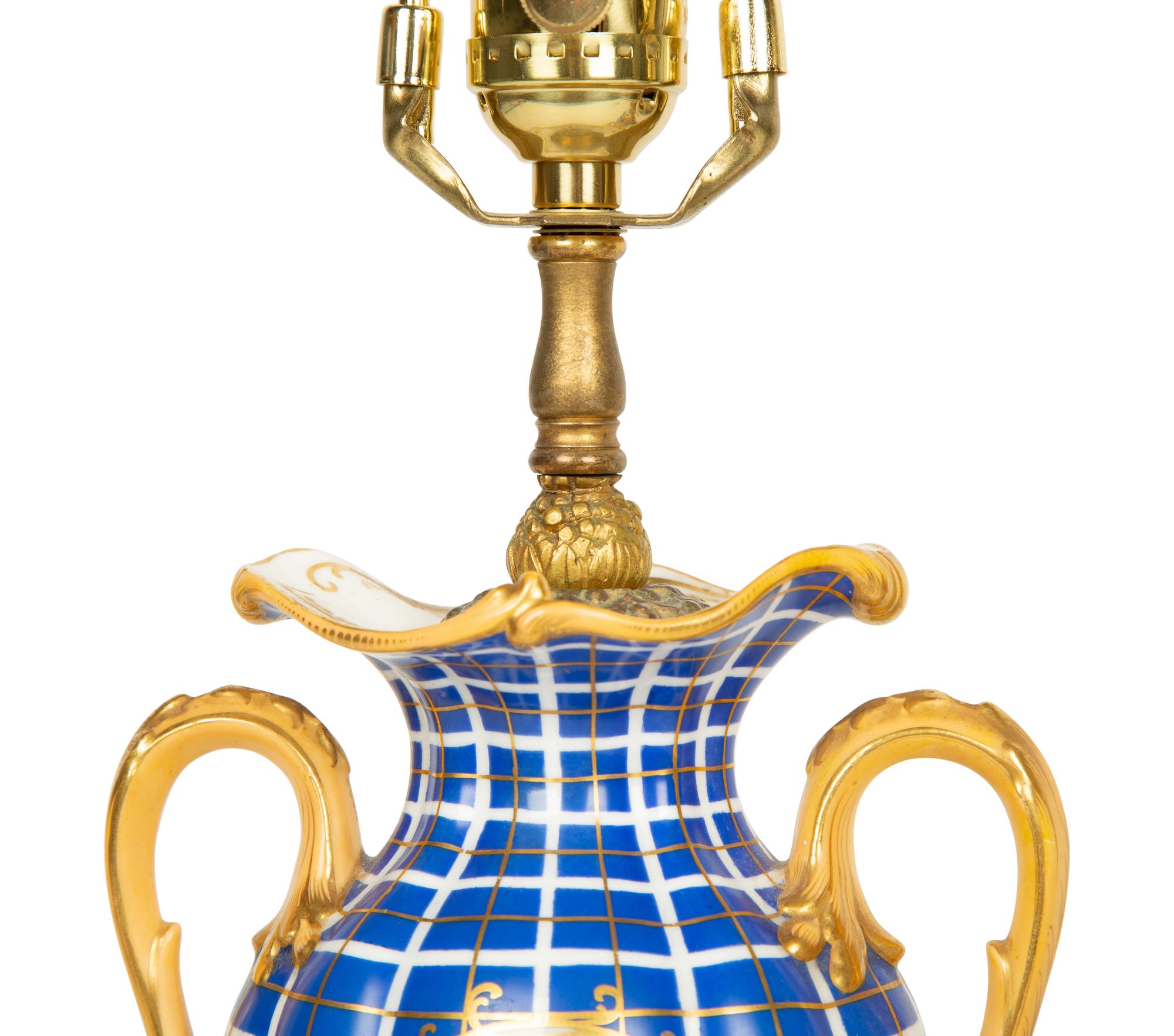 A Pair of Continental Gilt Bronze Mounted Porcelain Lamps — 19TH CENTURY