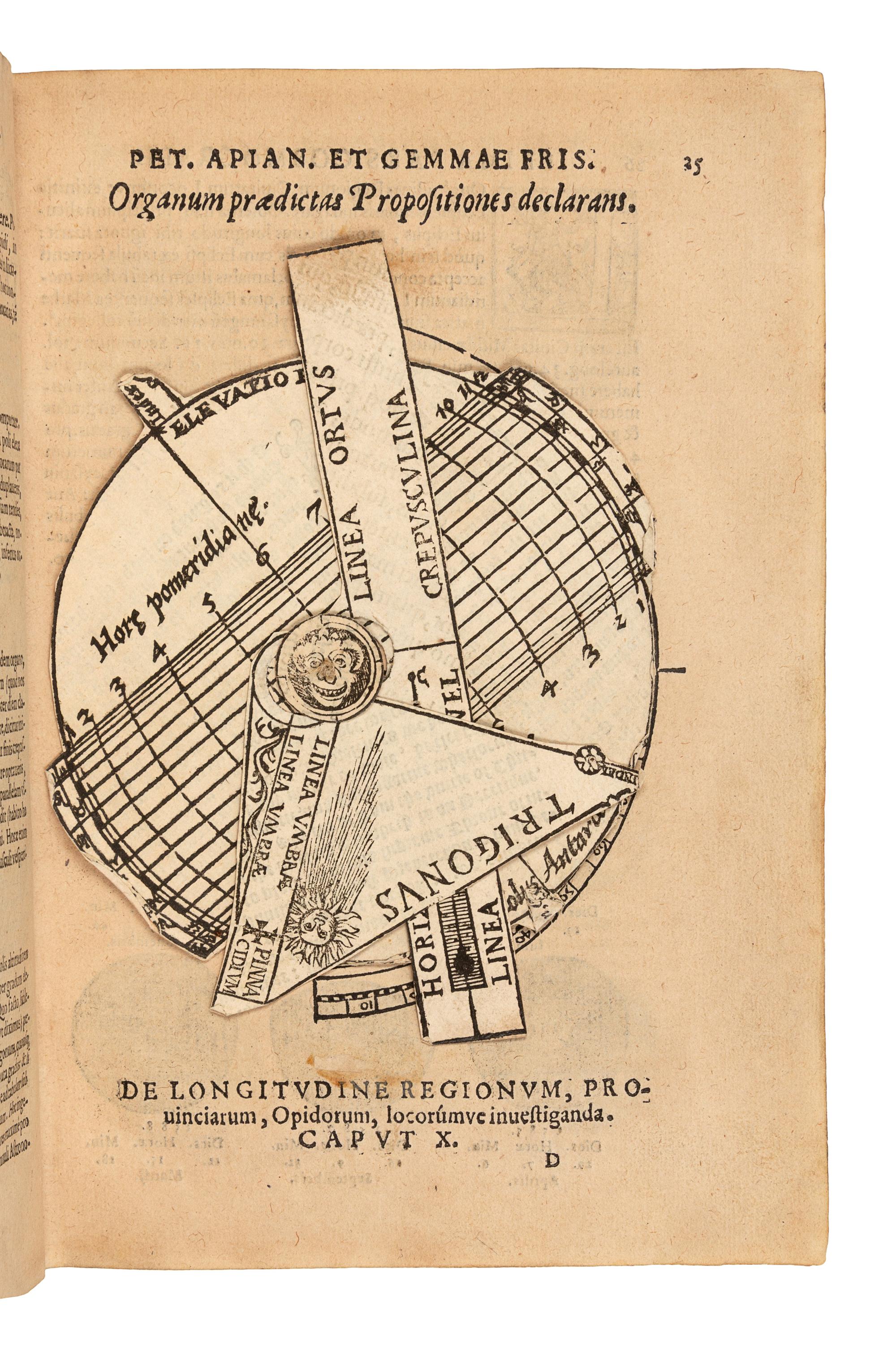 APIANUS, Petrus (Pieter Bienewitz, 1495-1552) and Reiner GEMMA FRISIUS (1508-1555). Cosmographia, sive descriptio universi orbis. - GEMMA FRISIUS. Usus annuli astronomici.- De radio astronomico & geometrico liber. -De astrolabo catholico liber. [And other tracts by various authors, edited by Gemma Frisius]. Antwerp: Joannis Withagius for Jean Bellere, 1584.