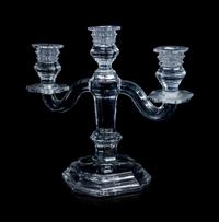A Pair of Baccarat Three-Light Candelabra