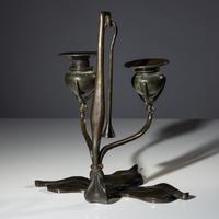 Fleur de Lis two-light candelabra with snuffer