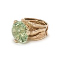 ANGELA PINTALDI, YELLOW GOLD AND GREEN BERYL RING