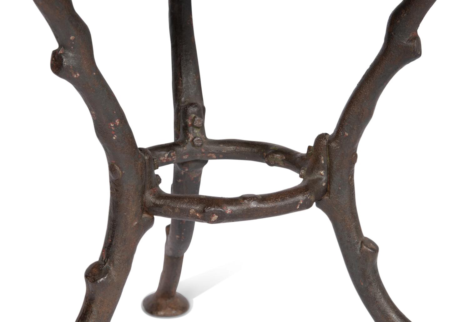 A Cast Iron Marble-Top Table