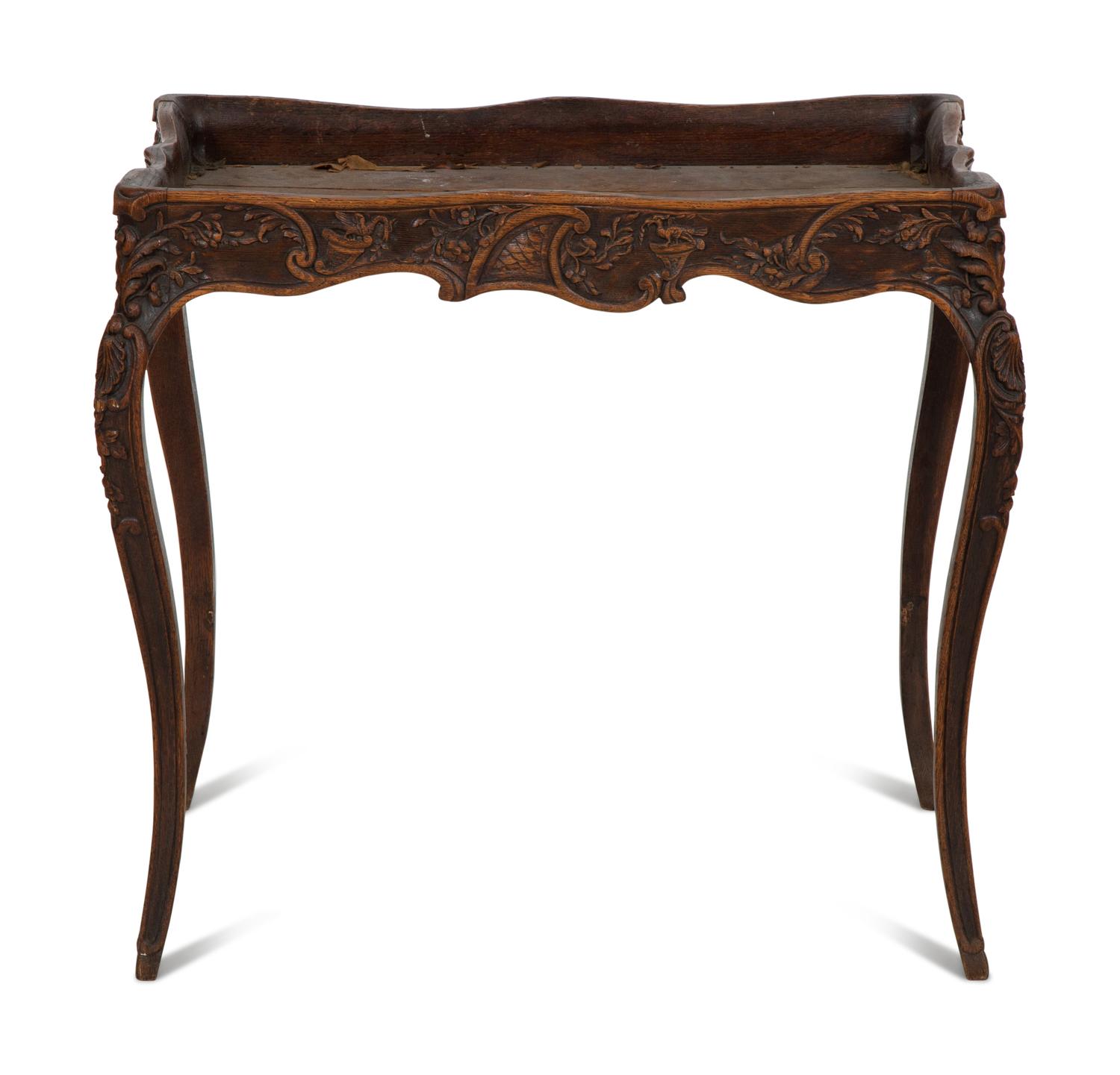 An English Carved Oak Tray-Top Table