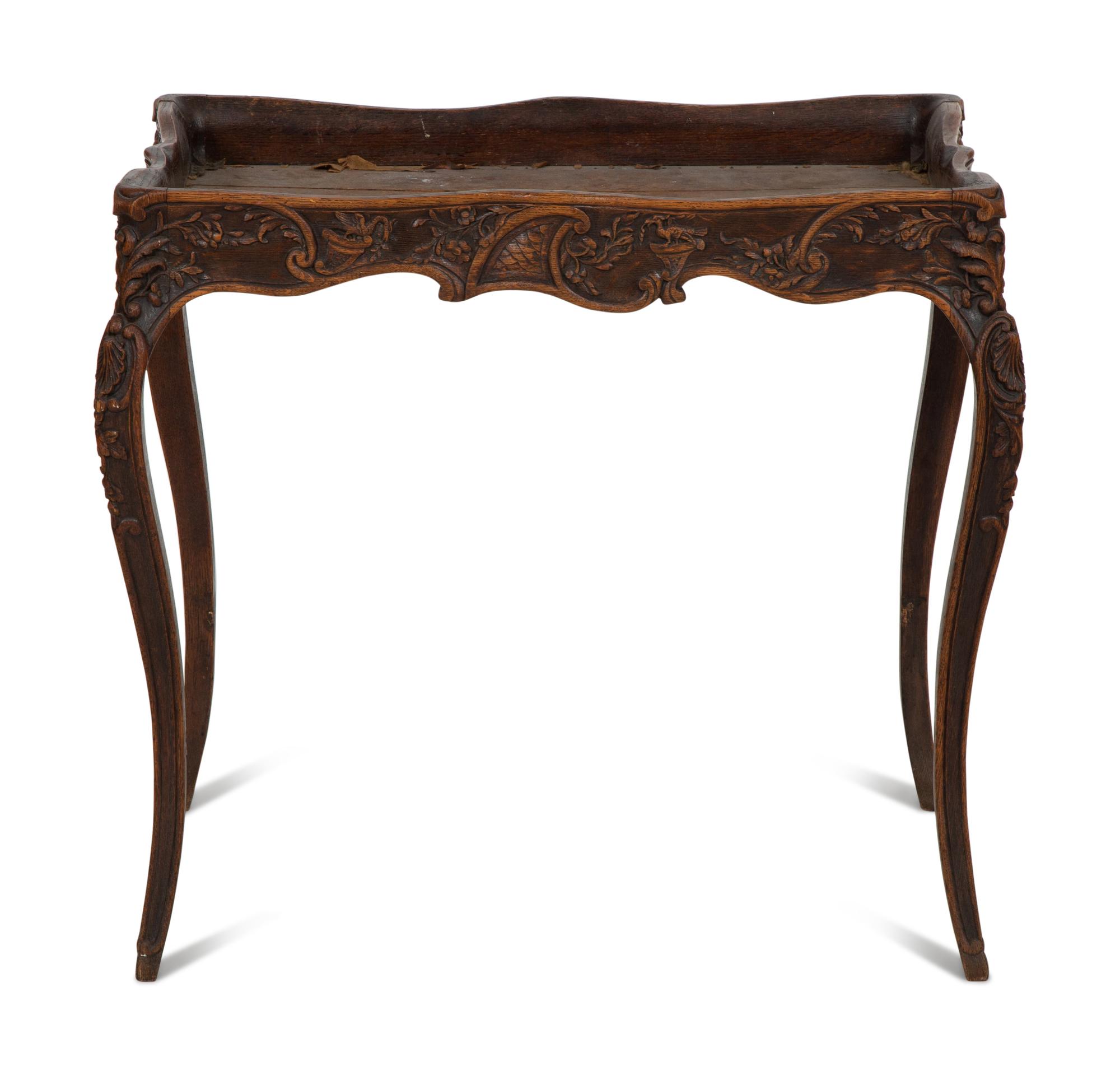 An English Carved Oak Tray-Top Table