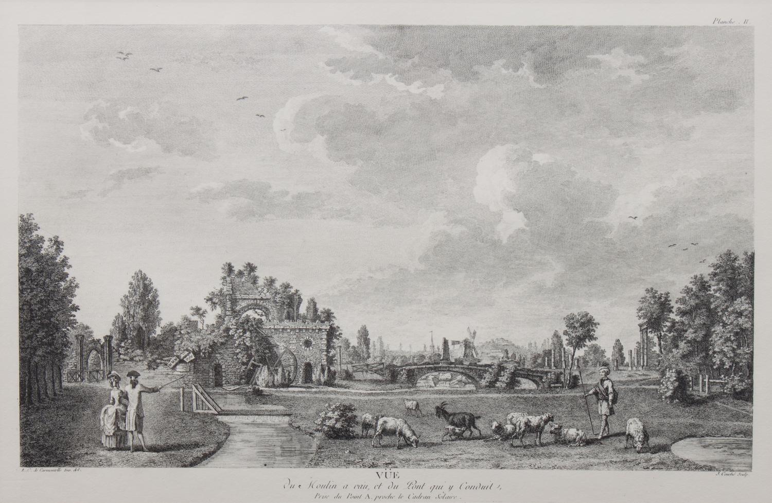 A Pair of Black and White Engravings, after Carmontelle 12 1/4 x 19 inches. — 20TH CENTURY