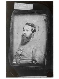 [LEE, Fitzhugh (1835-1905)]. Glass plate negative of General Fitzhugh Lee with period ink identification tag.