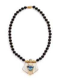 MULTIGEM AND DIAMOND BEAD NECKLACE