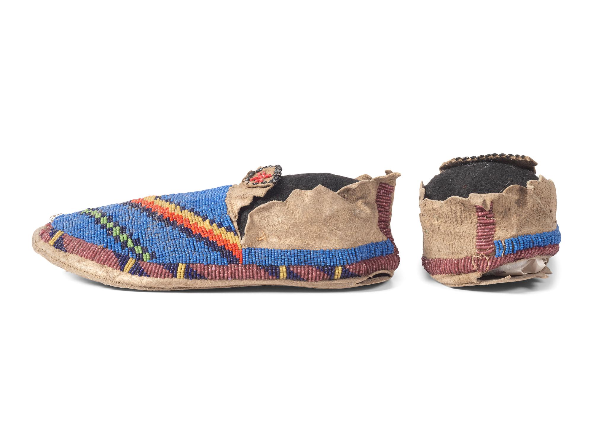 Cheyenne Beaded Hide Moccasins