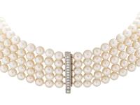 CULTURED PEARL, TANZANITE, AND DIAMOND CONVERTIBLE NECKLACE