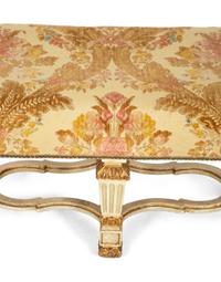 An Italian Painted and Parcel Gilt Bench