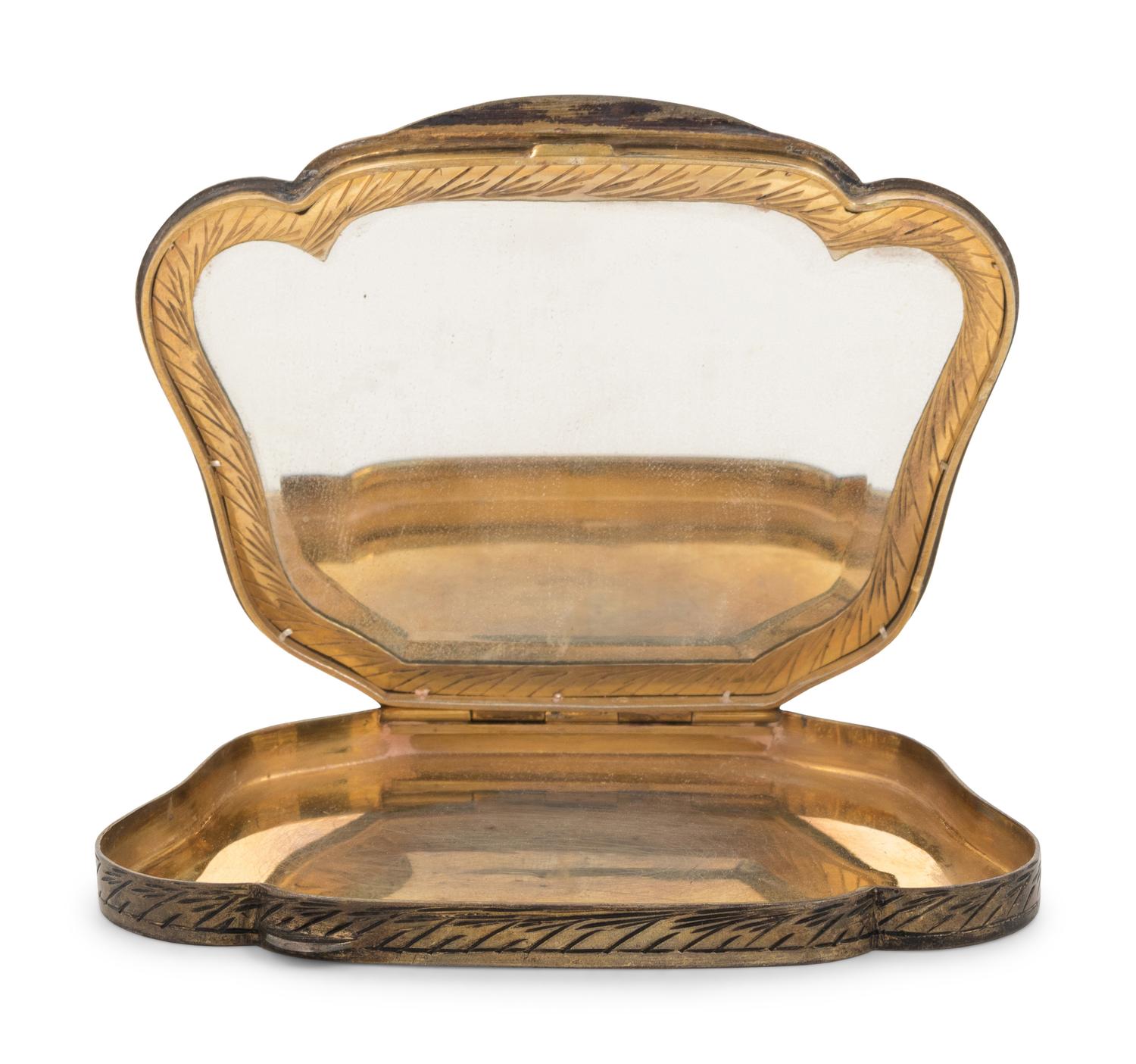 A German Silver and Enamel Compact