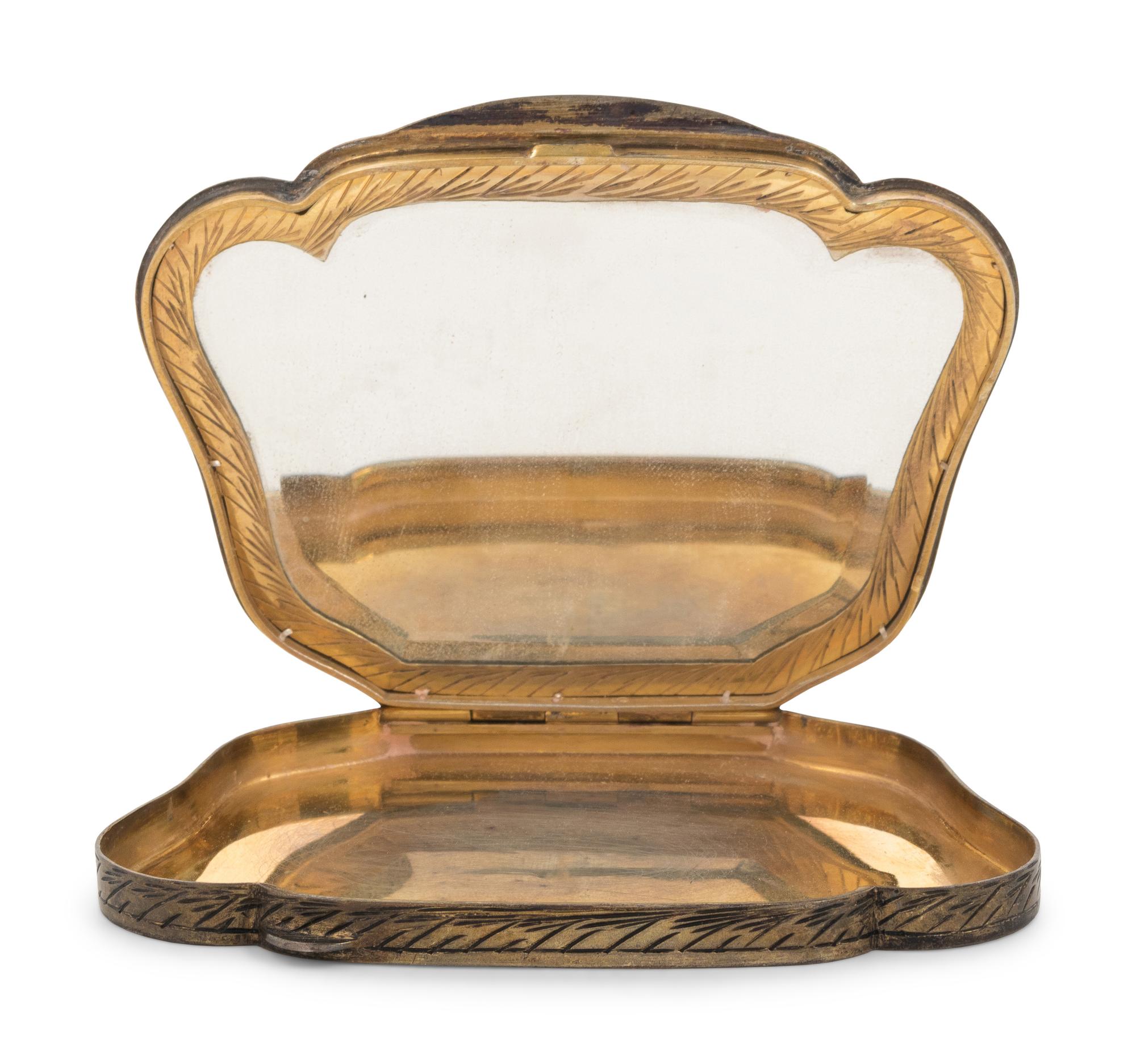 A German Silver and Enamel Compact