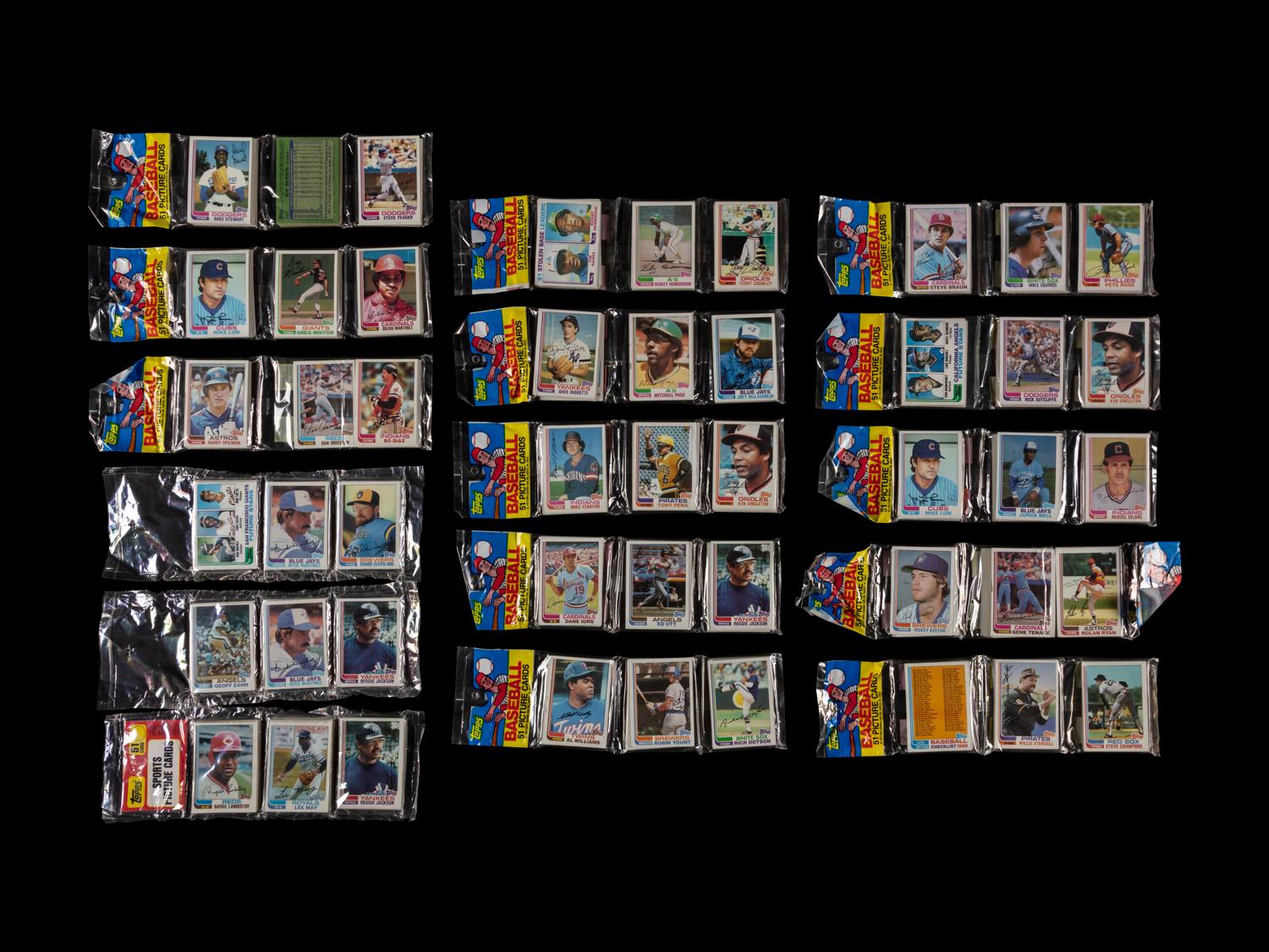 A Collection of Unopened 1982 Topps Baseball Card Rack Packs (x16)