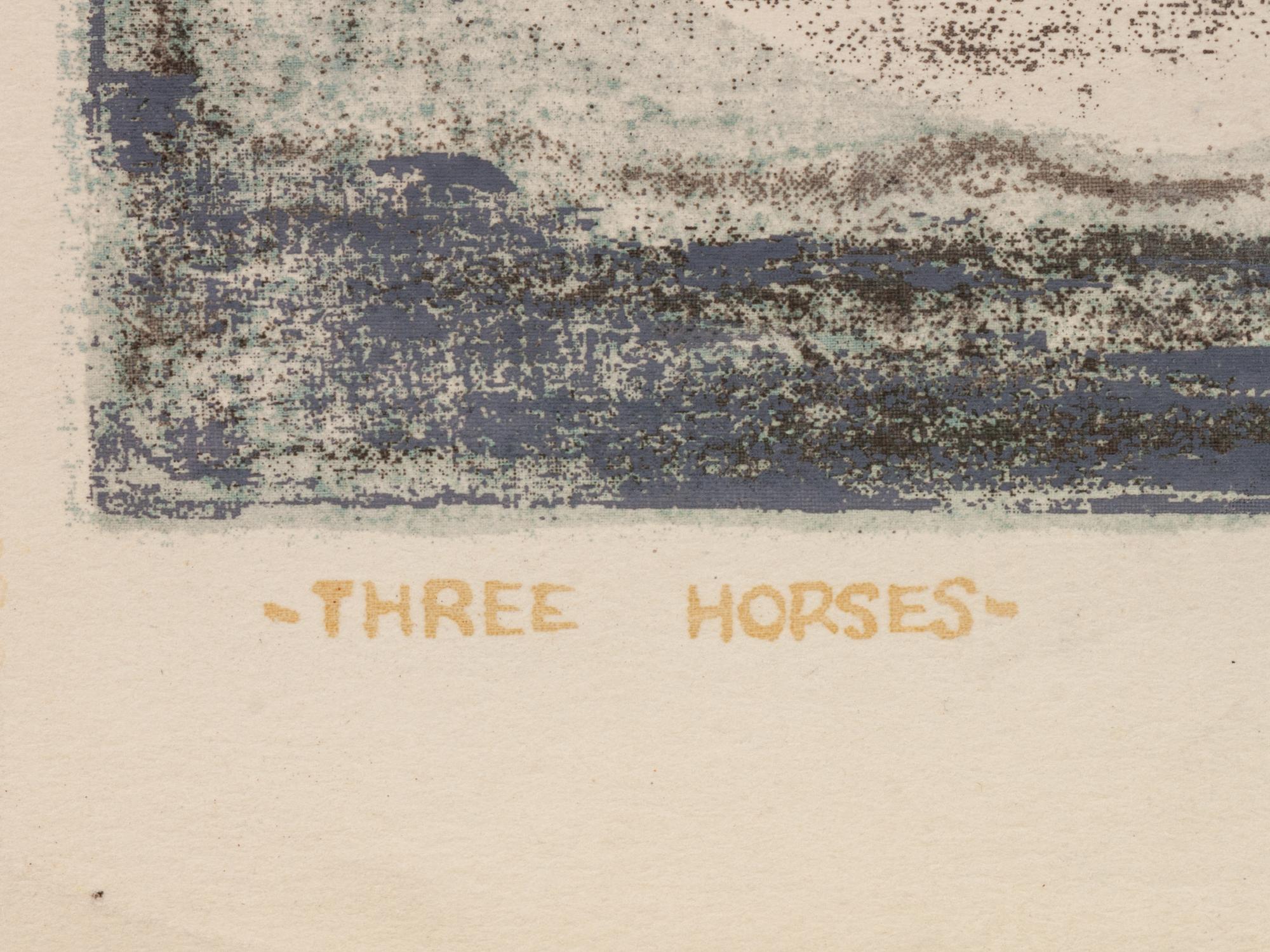 Five Works: Three Horses ; First Snow , edition 1/125; November, edition 115/120; Cerro Gordo , edition 100/120; Rio Grande in Winter, edition 23/146