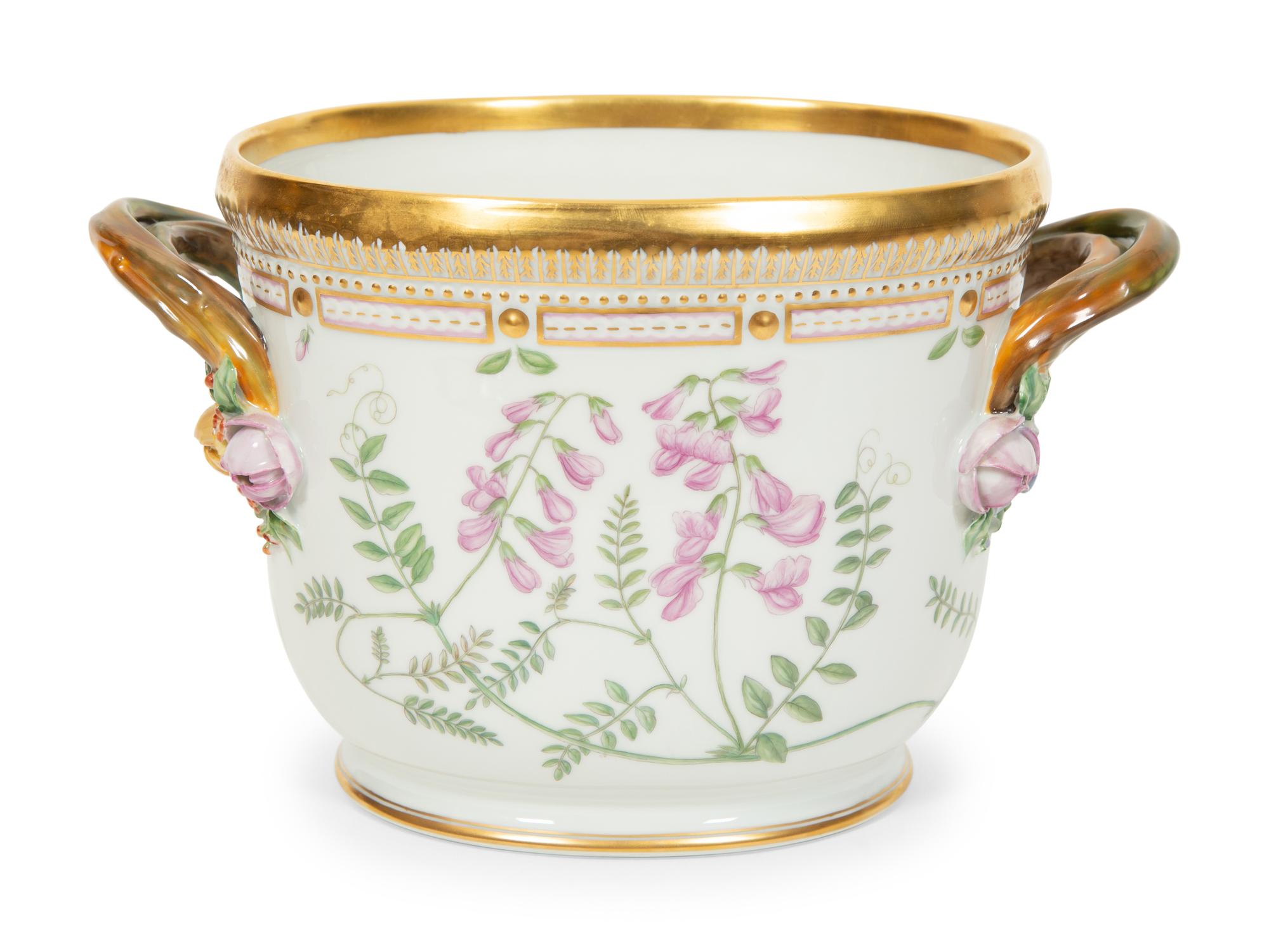 A Royal Copenhagen Flora Danica Porcelain Cache Pot