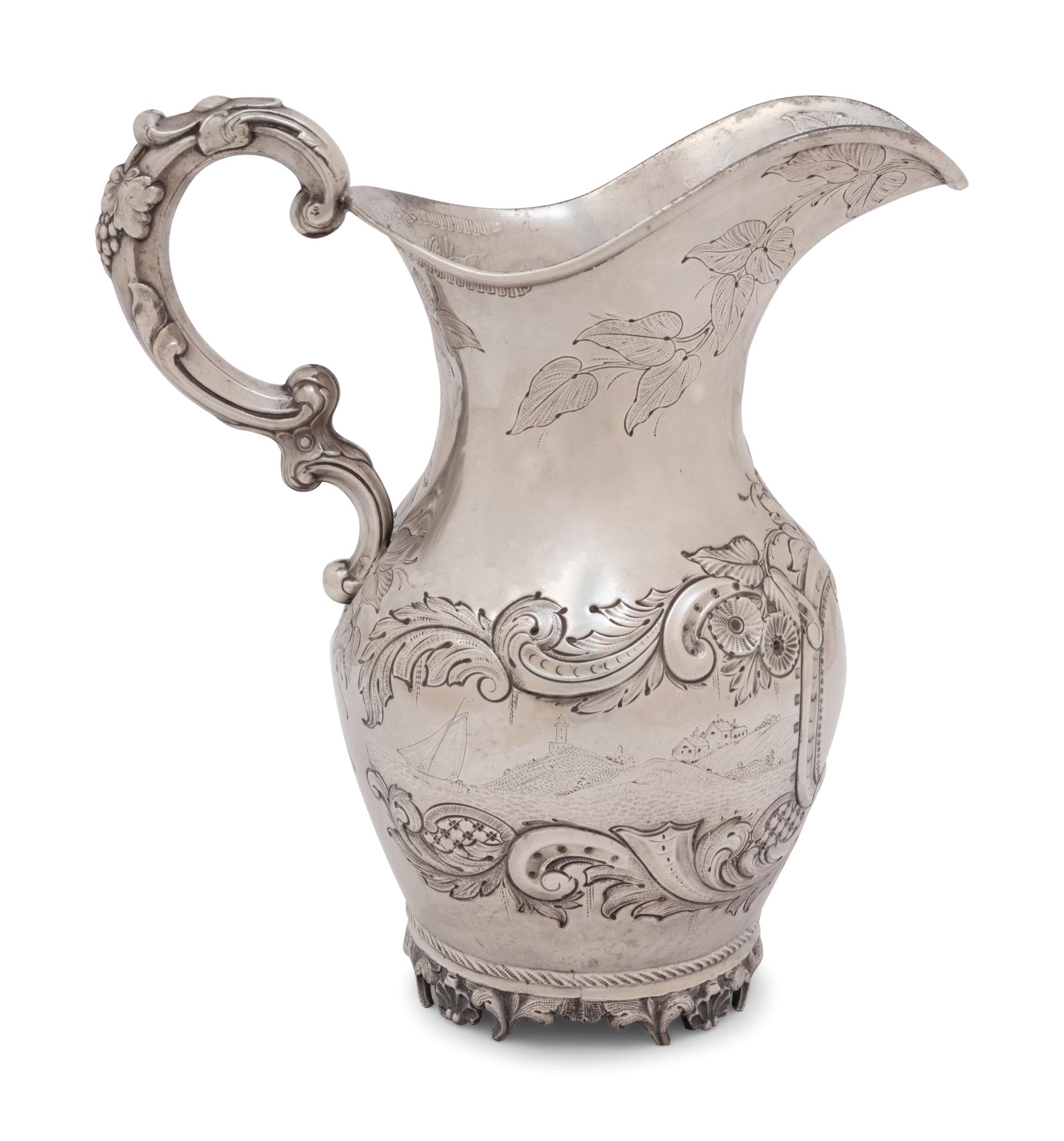 An American Coin Silver Pitcher