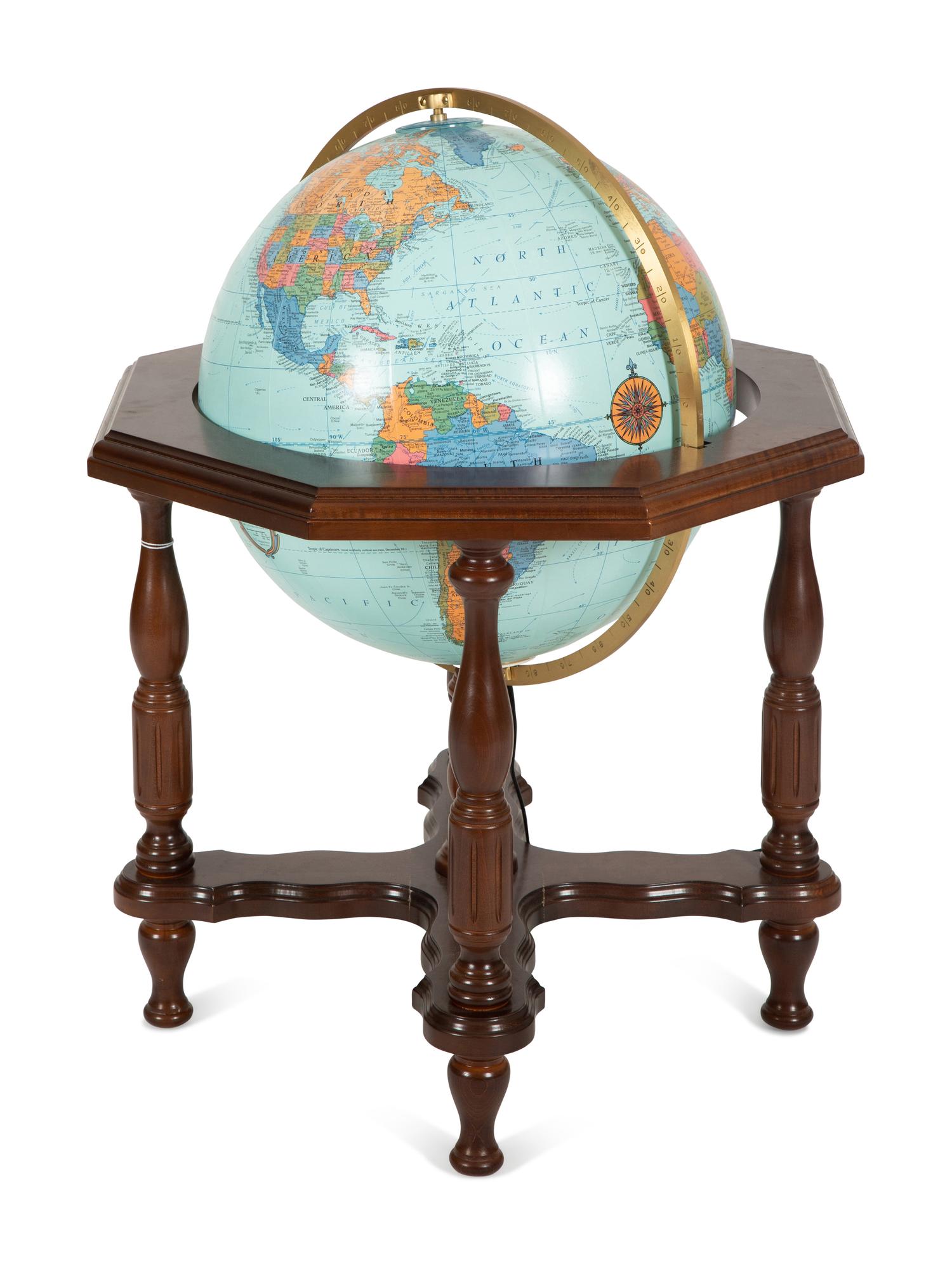 A Terrestrial Globe in a MahoganyStand
