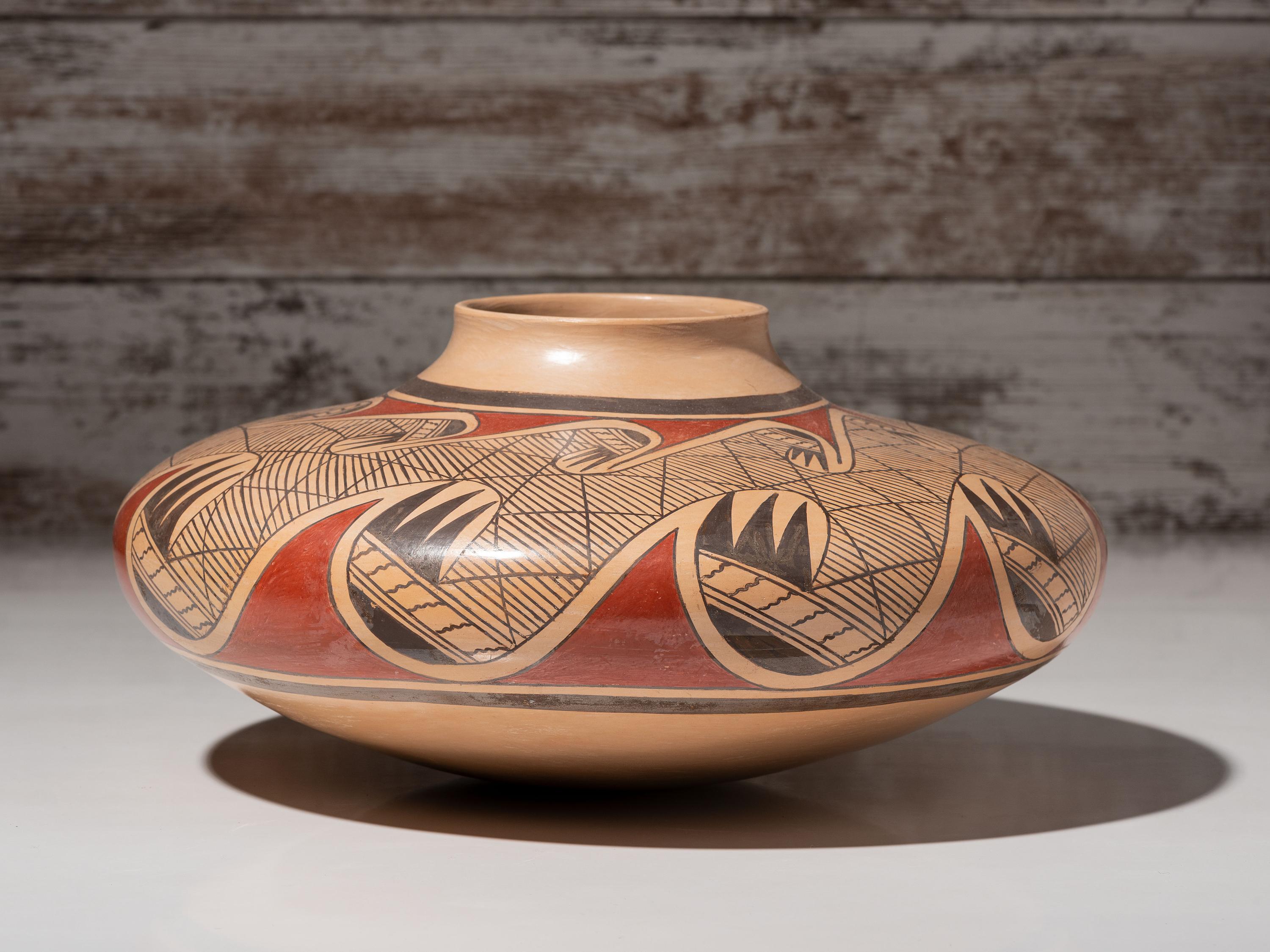 Polychrome Pottery Jar, with Migration Pattern