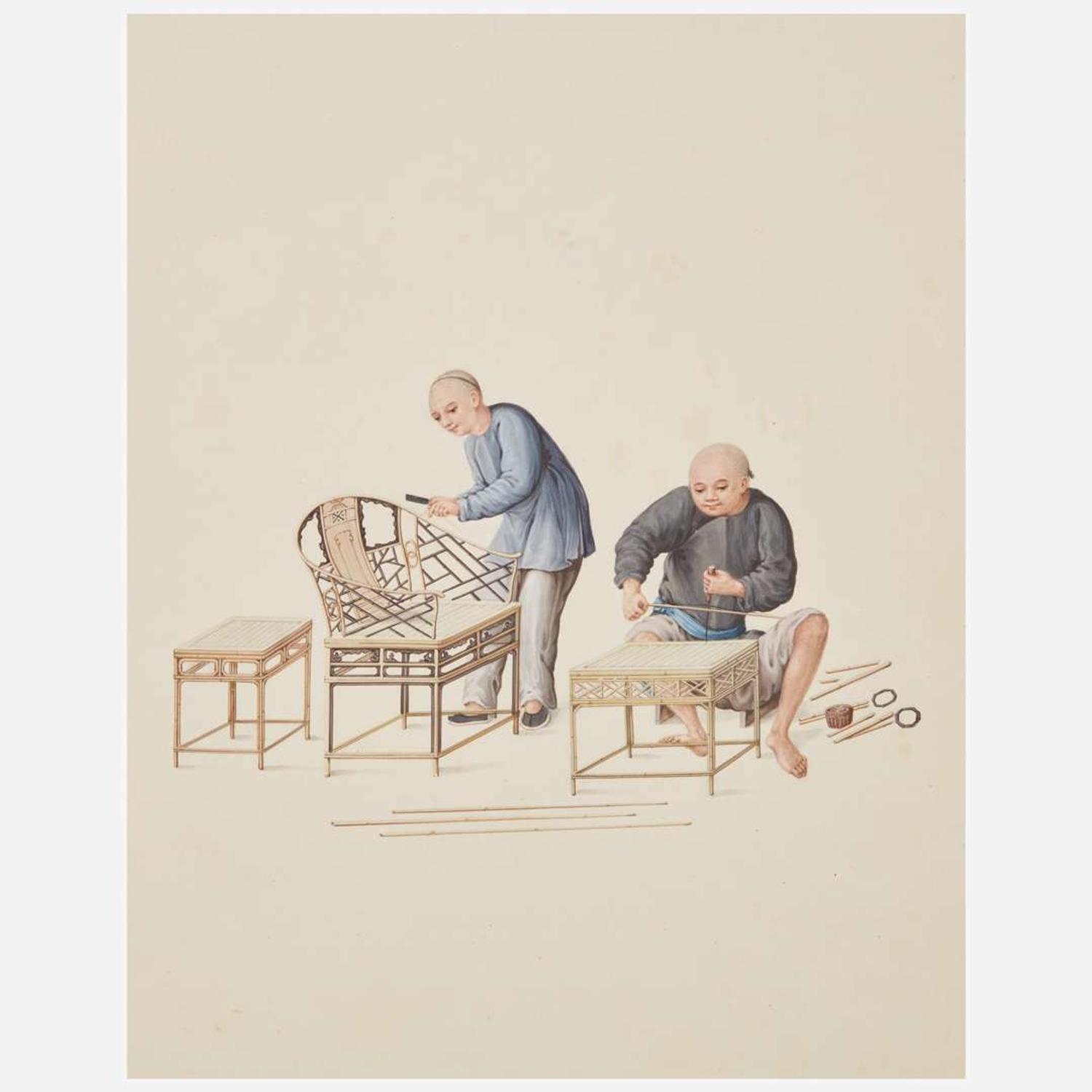 Chinese School 19th century Group of Thirteen Works Depicting Chinese Occupations