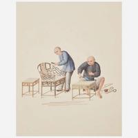 Chinese School 19th century Group of Thirteen Works Depicting Chinese Occupations
