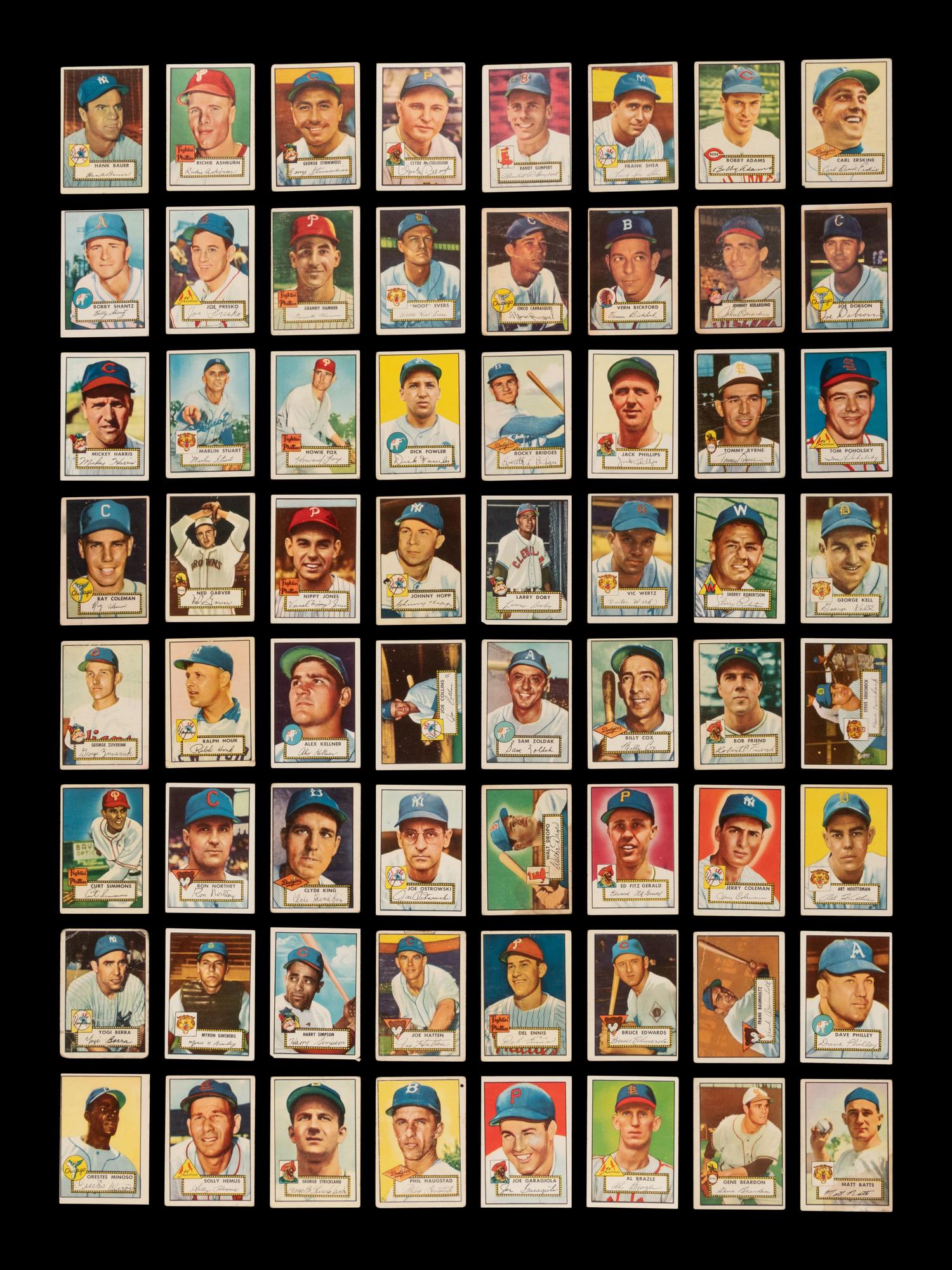 A Near Set of 1952 Topps Baseball Cards (402/407) Featuring 93 High Numbers