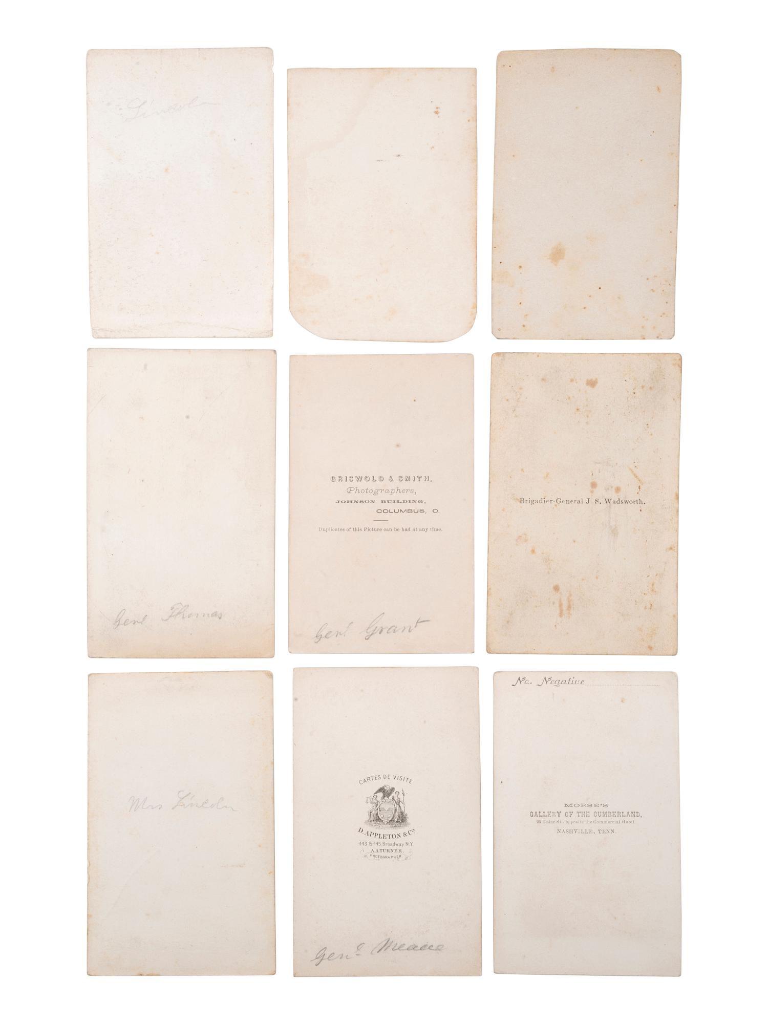 [CIVIL WAR]. Approx. 50 CDVs of Civil War generals and political figures.