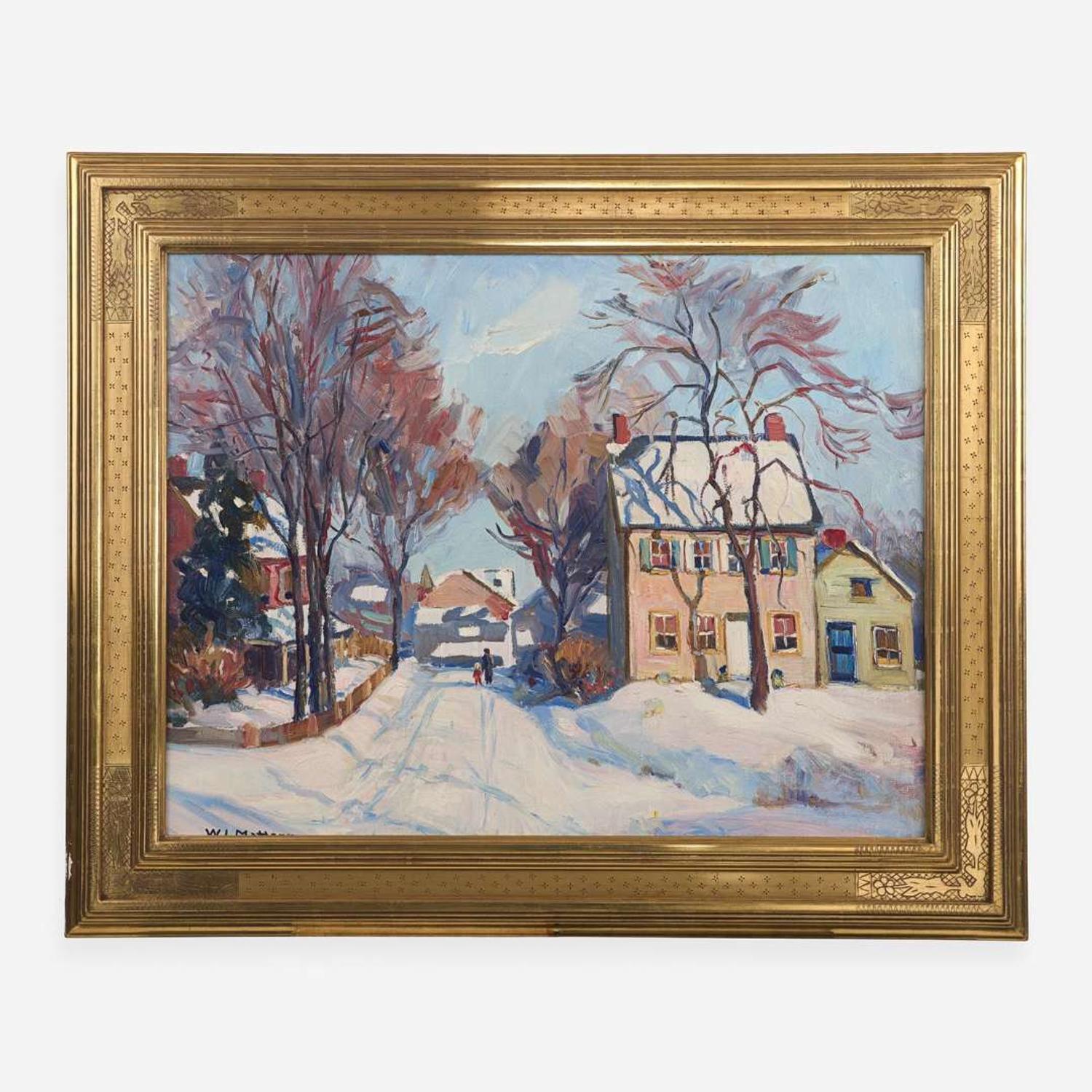 Walter Mattern (American, 1891-1946) Village in Winter