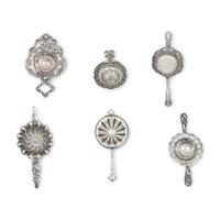 A Collection of Twenty Silver Tea Strainers