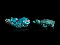 Two Chinese Animal-Form Snuff Bottles