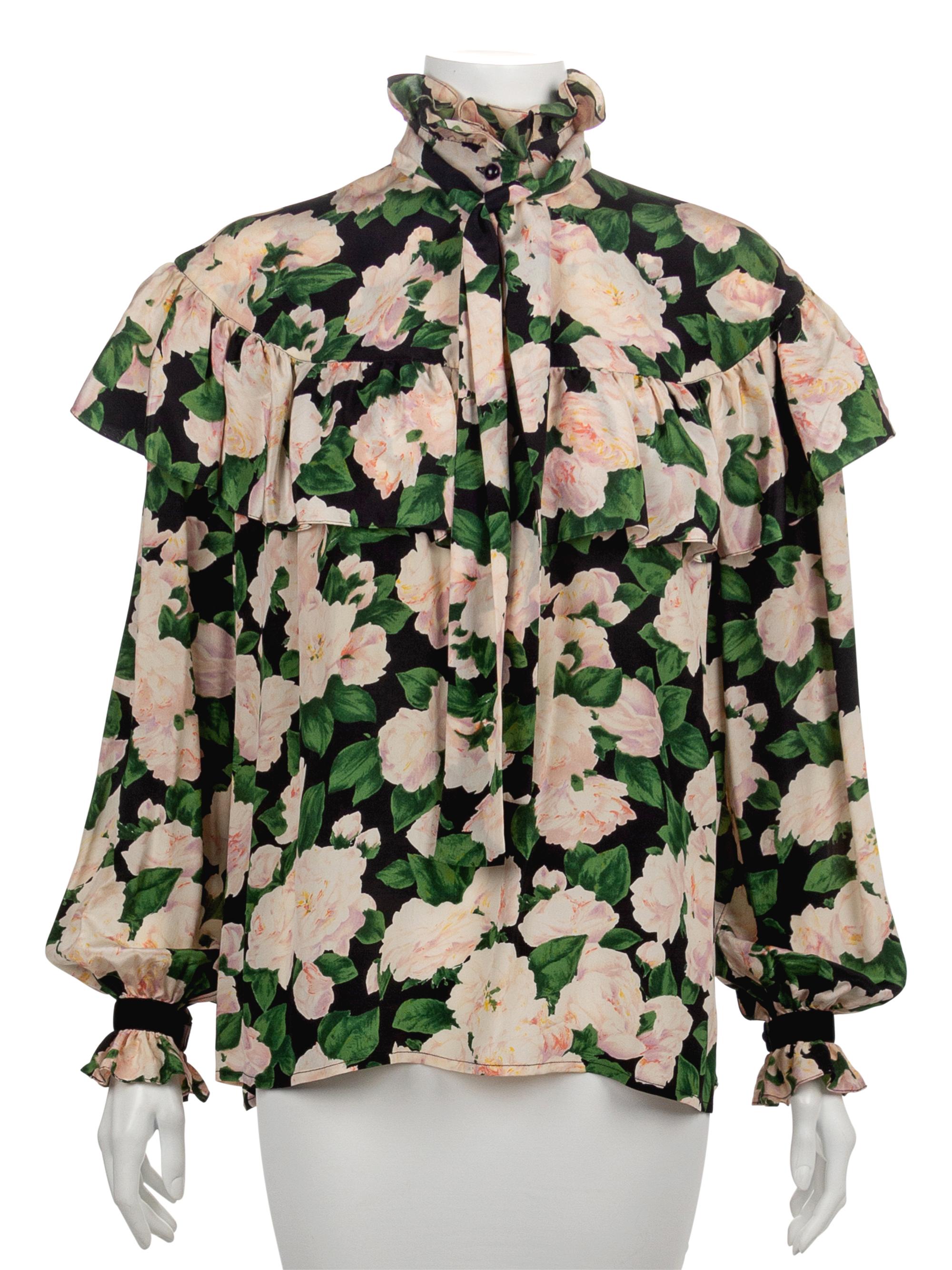 Three Yves Saint Laurent Rive Gauche Blouses, 1970-80s