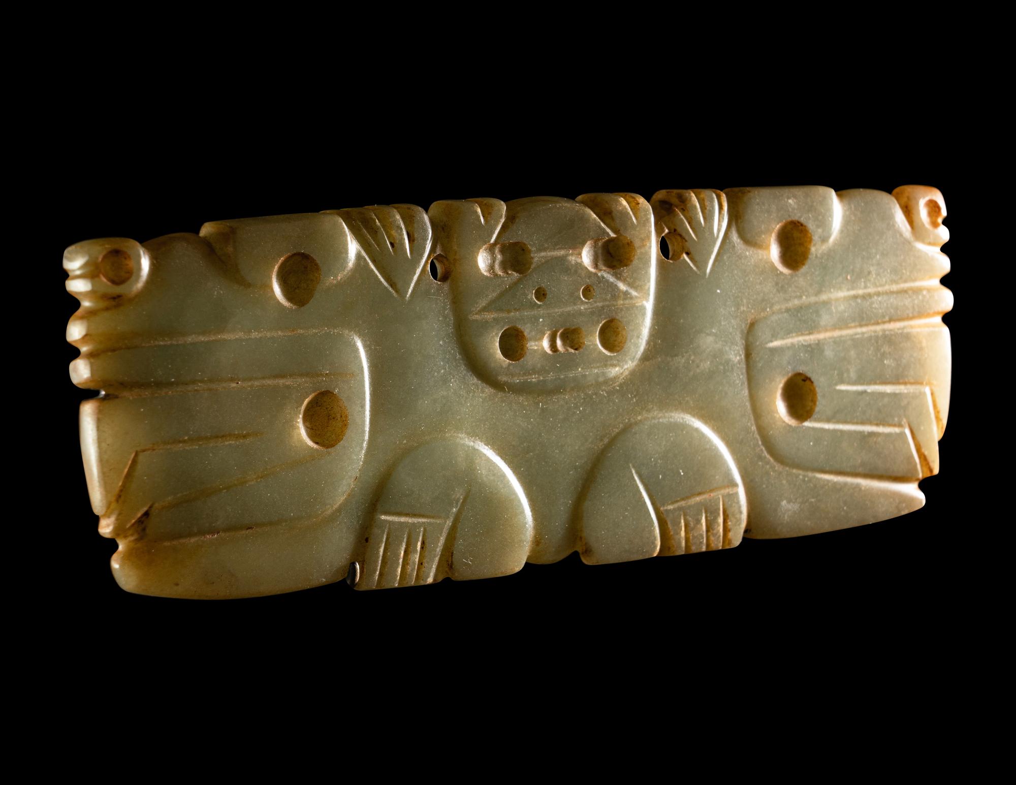 A Costa Rican Jade Bat Plaque