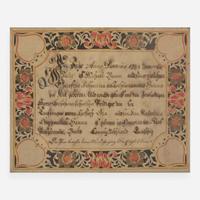 Wilhelm Antonius Faber (active 1780-1818) Cutwork Fraktur, Bucks County, PA, dated "1794"