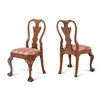 A Pair of George II Walnut Side Chairs