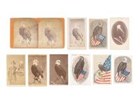 [CIVIL WAR] 11 items identified to 8th Wisconsin bald eagle mascot "Old Abe" incl. CDVs and booklet.