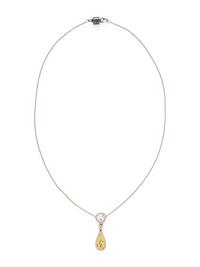 FANCY YELLOW DIAMOND AND DIAMOND NECKLACE